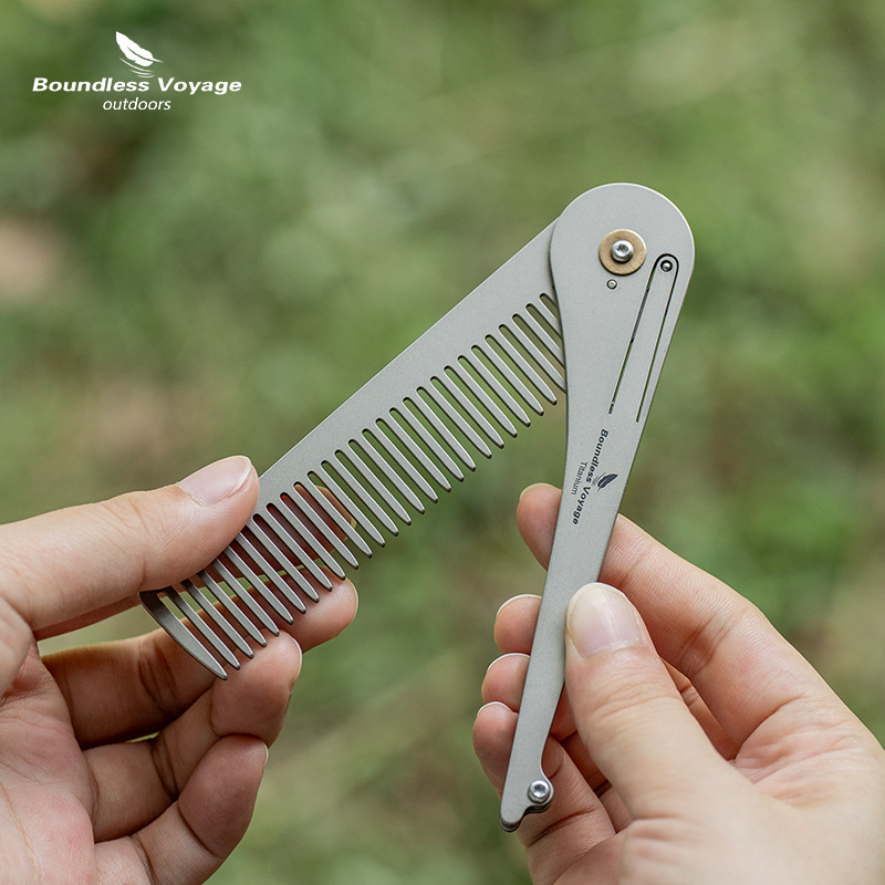 Comb Pocket Titanium - مشط شعر قابل للطي من التيتانيوم