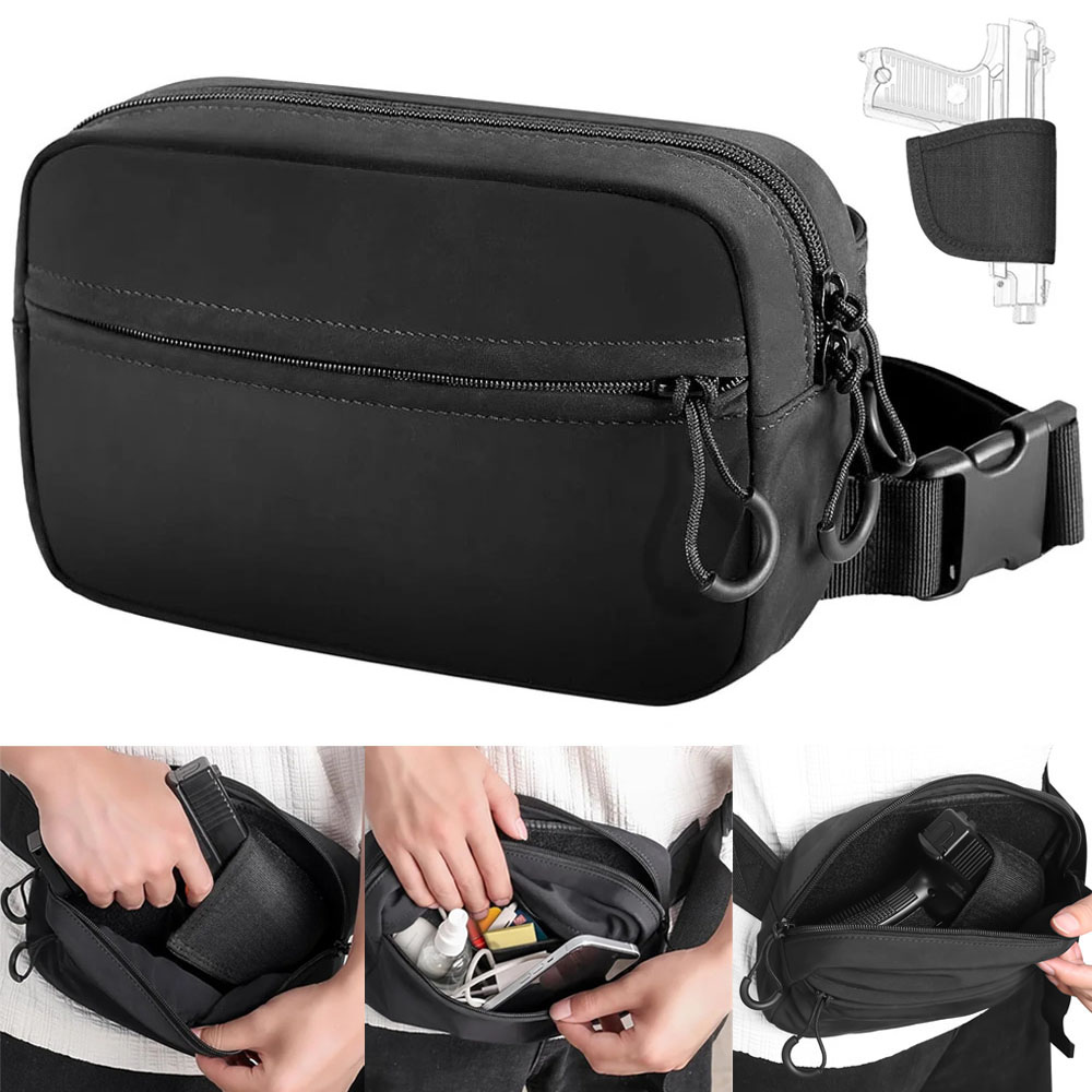 أخفى حمل بندقية حقيبة مسدس مسد - مراجعة Edc Concealed Carry Fanny Pack وسعره