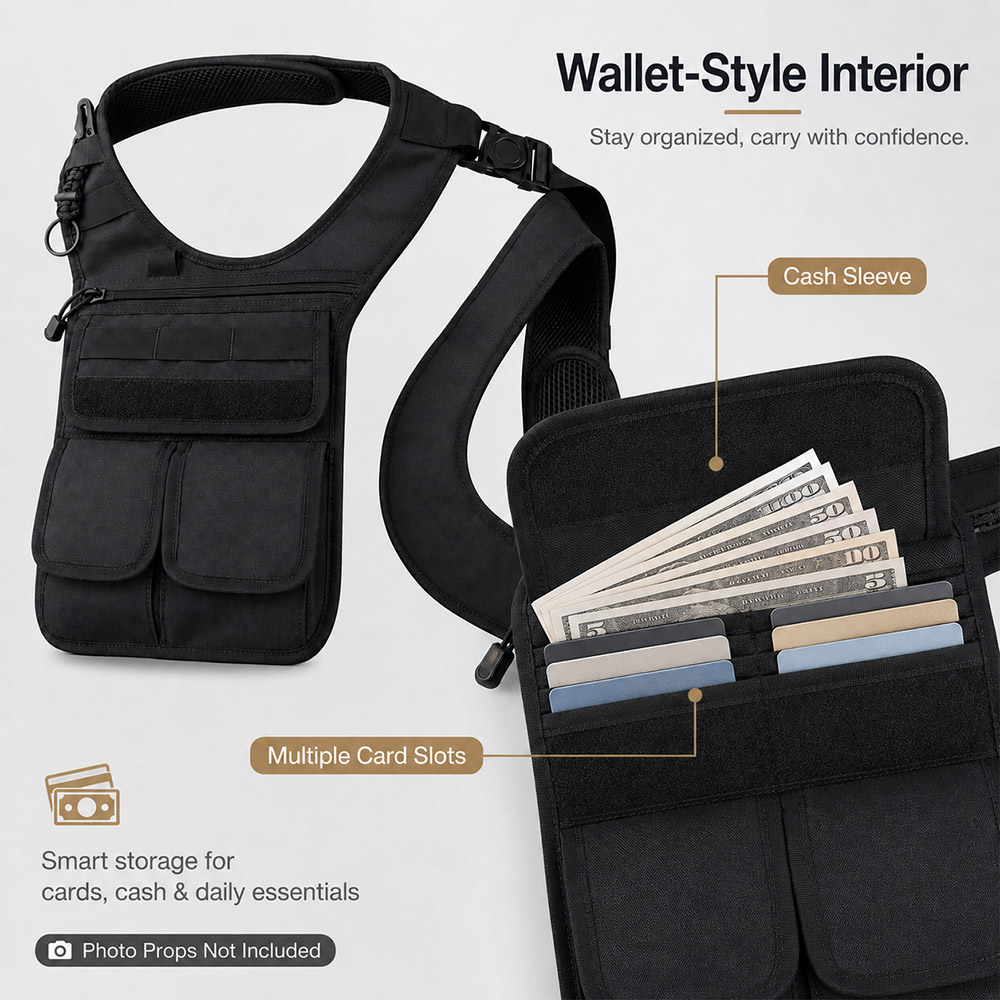 حقيبة أدوات تكتيكية مخفية تحت  - مراجعة Edc Concealed Carry Sling Bag وسعره