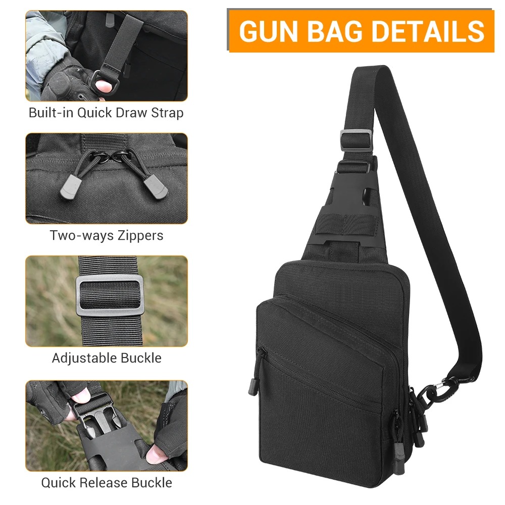 حقيبة مسدس تكتيكية للحمل المخف - مراجعة Edc Carry Bag For Pistol وسعره