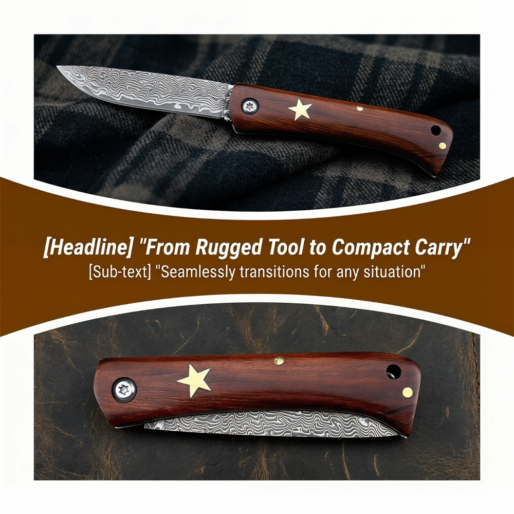 سكين جيب دمشقي قابل للطي صغير  - مراجعة Edc Fixed Blade Deep Carry وسعره